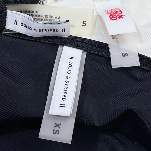 Solid & Striped Black Bikini Set + Extra Leopard Bikini Bottoms XS/S - Picture 3 of 3